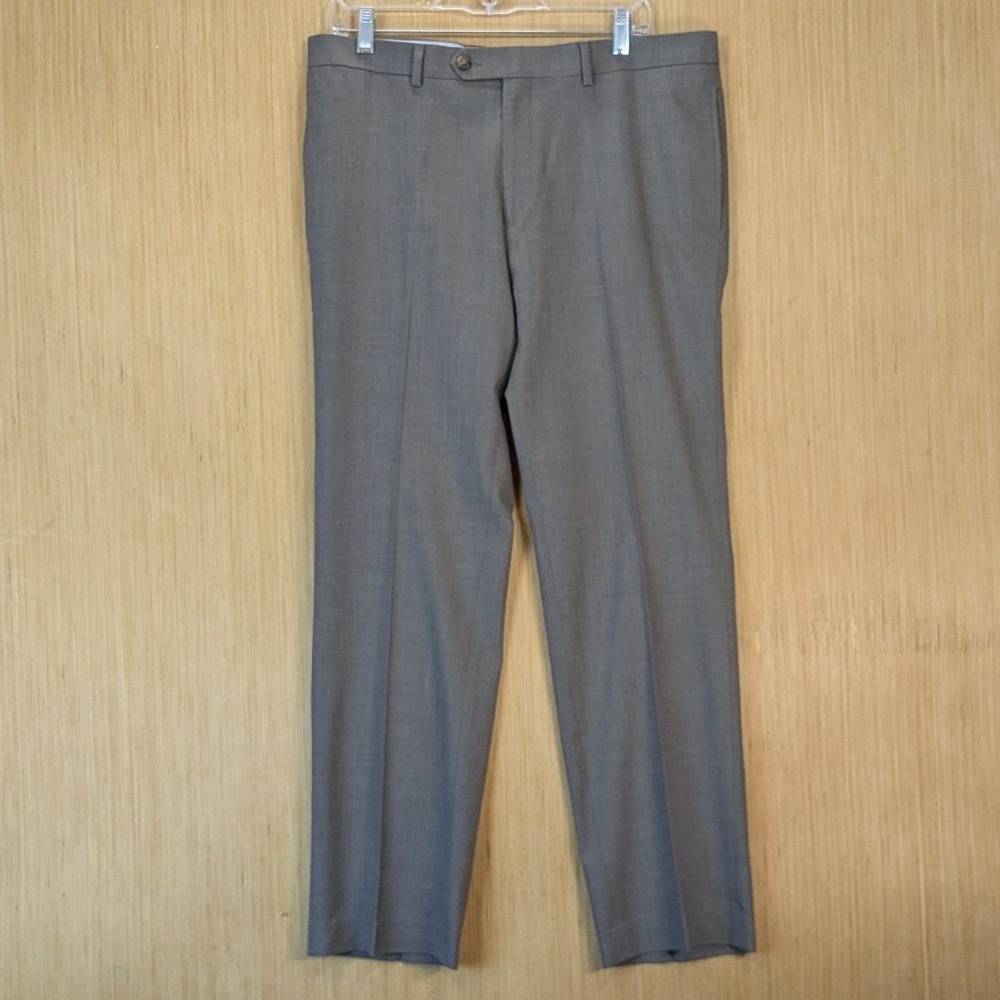 Ralph Lauren‎ Mens Gray Flat Front Dress Pants 33x 30 34x30 Stretch Trousers